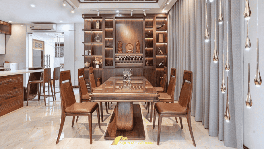 BỘ BÀN ĂN GỖ ÓC CHÓ MINOTI – BAOC14