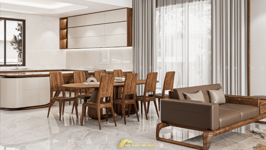 Sử dụng các đồ nội thất gỗ óc chó tối ưu công năng
