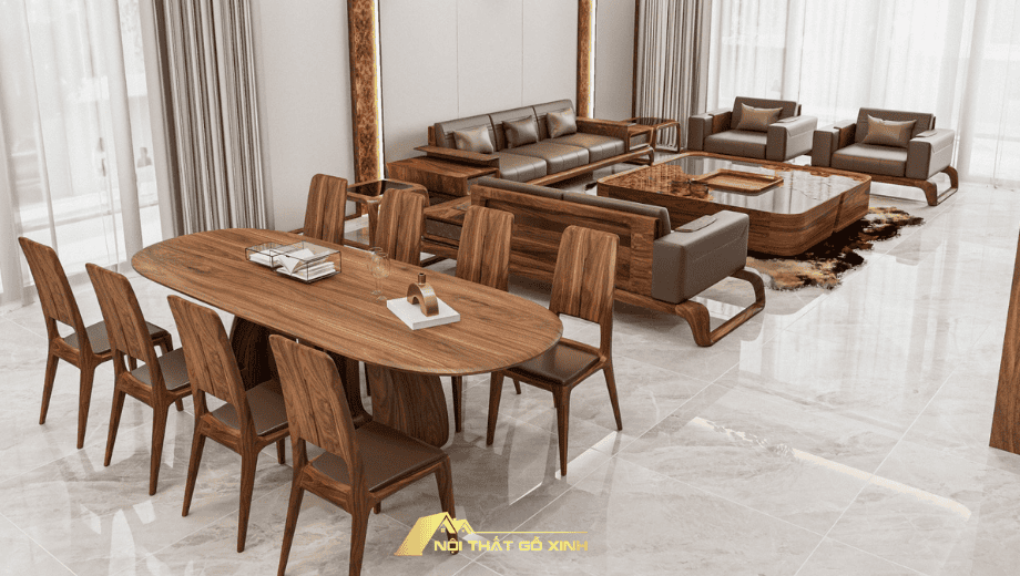Ý nghĩa của màu nâu trong phong thủy nội thất: Lựa chọn gỗ óc chó màu nâu
