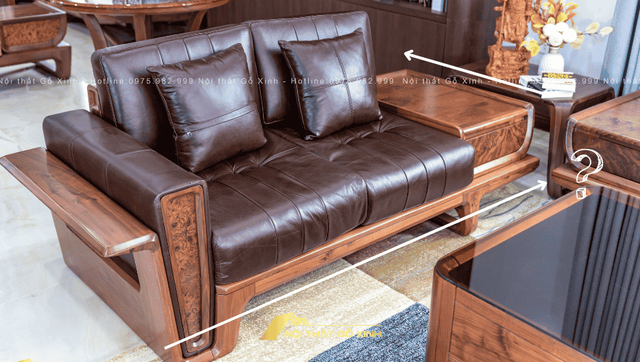 Cách tính kích thước ghế sofa gỗ óc chó đẹp và chuẩn