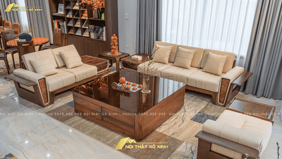 Cách tính kích thước ghế sofa gỗ óc chó đẹp và chuẩn