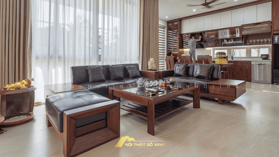 Cách Chọn Kích Thước Sofa Gỗ Chữ L Phù Hợp Với Phòng Khách Lớn