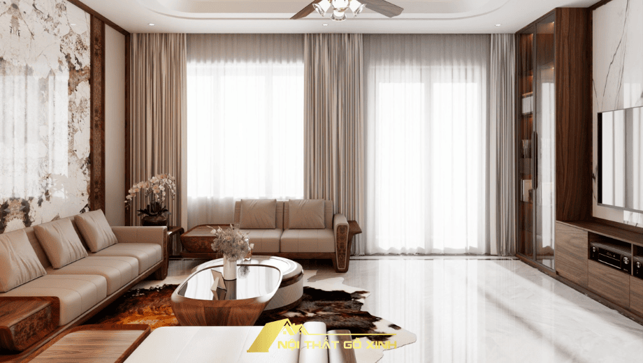 Lưu ý về giá thi công nội thất nhà phố gỗ óc chó