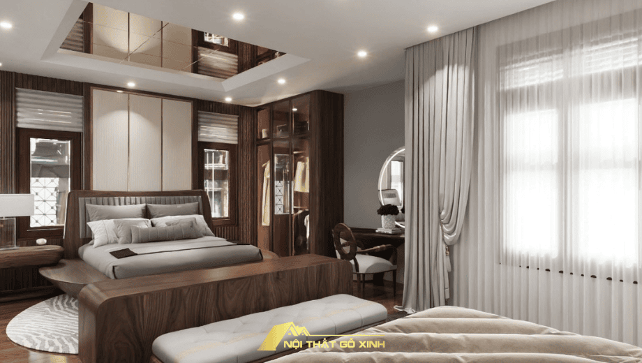 Nội thất phòng ngủ gỗ óc chó mang lại phong cách đẳng cấp