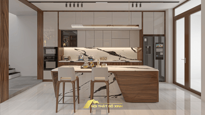 Kệ tivi gỗ óc chó treo tường hiện đại và sang trọng