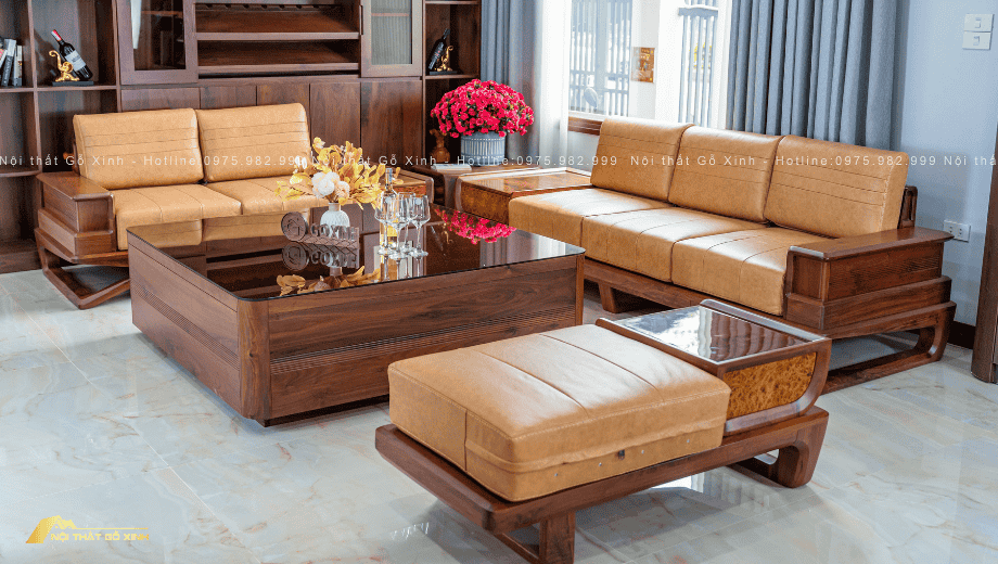 Cách tính kích thước ghế sofa gỗ óc chó đẹp và chuẩn