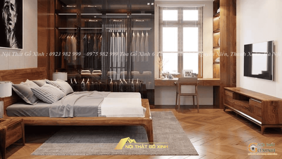Hướng kê giường ngủ gỗ óc chó để ngủ ngon và tránh khí xấu