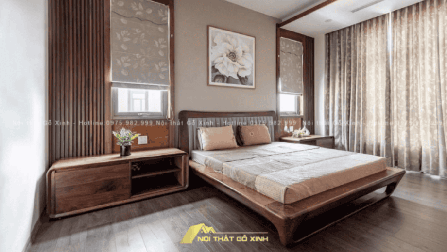 Hướng kê giường ngủ gỗ óc chó để ngủ ngon và tránh khí xấu