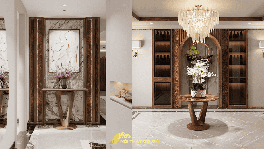 Ứng dụng gỗ óc chó trong thiết kế nội thất phòng khách