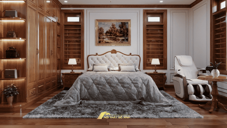 Các mẫu giường size King gỗ óc chó đẹp mê hồn
