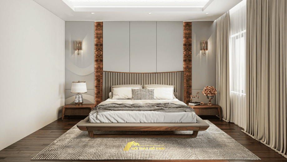 Các mẫu giường size King gỗ óc chó đẹp mê hồn