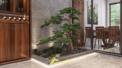 Cách chọn cây xanh trang trí cùng nội thất gỗ óc chó để kích tài vận