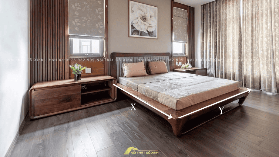 Các mẫu giường size King gỗ óc chó đẹp mê hồn