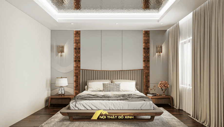 Tổng hợp các mẫu ảnh phòng ngủ gỗ óc chó đẹp, sang trọng