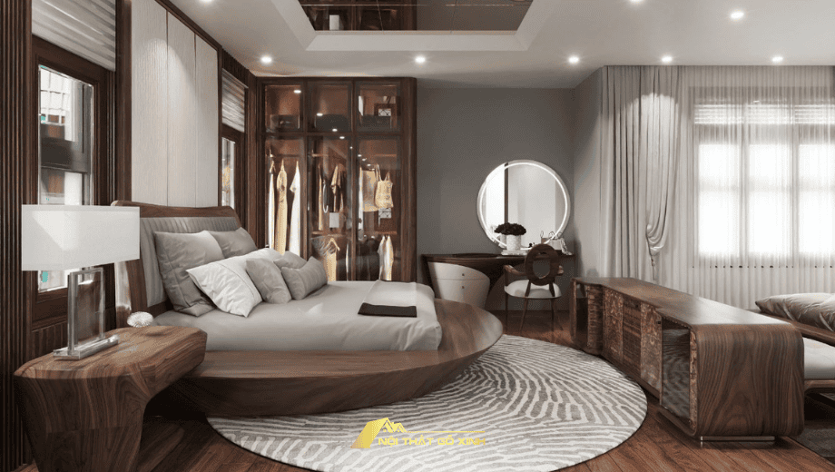 Tổng hợp các mẫu ảnh phòng ngủ gỗ óc chó đẹp, sang trọng