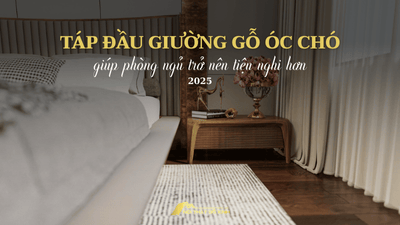 Táp đầu giường gỗ óc chó giúp phòng ngủ trở nên tiện nghi hơn