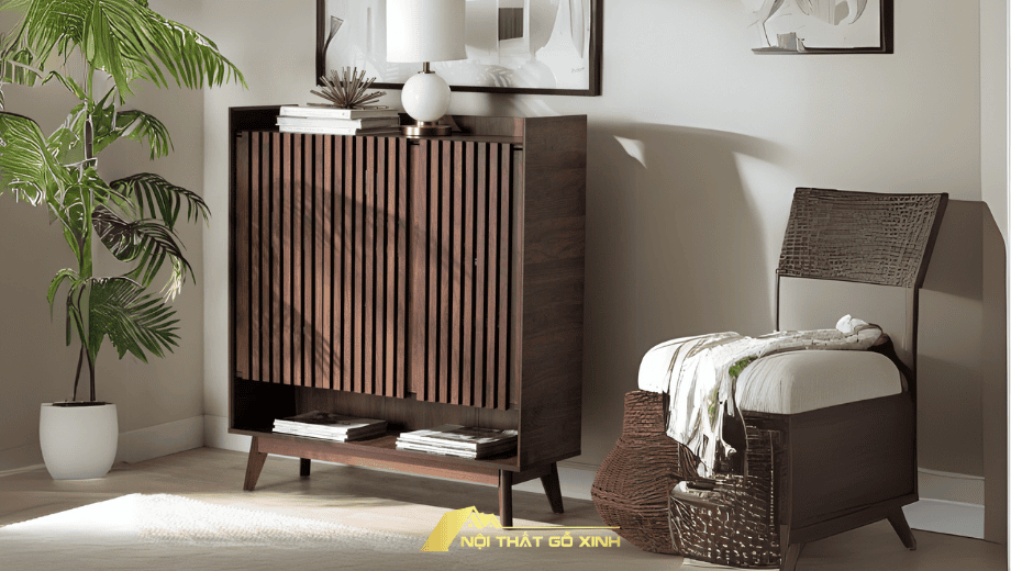 Ứng dụng gỗ óc chó trong thiết kế nội thất phòng khách