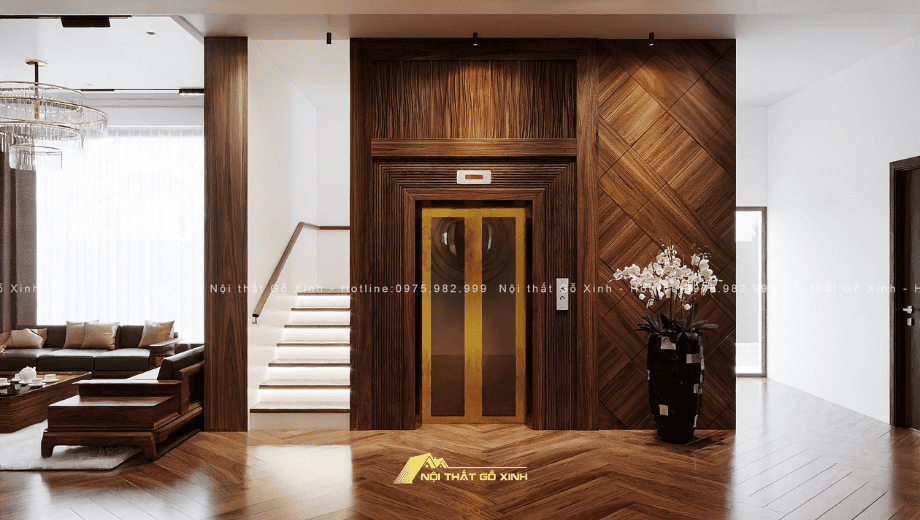 Ứng dụng gỗ óc chó trong thiết kế nội thất phòng khách