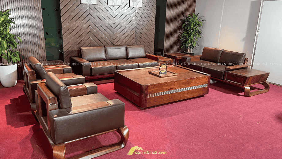 Bộ sofa gỗ óc chó đẹp