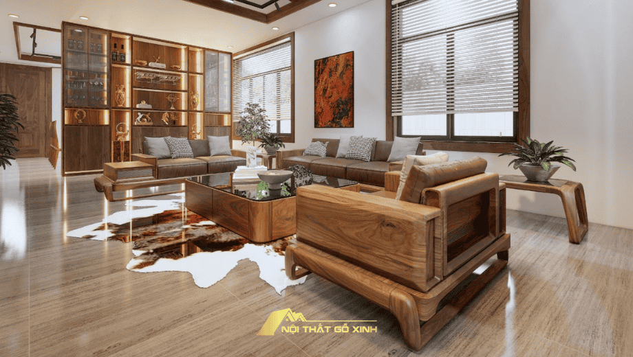 Bộ sofa gỗ óc chó nhập khẩu