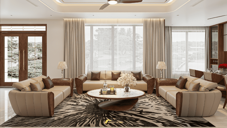 Các mẫu sofa gỗ óc chó tự nhiên nhập khẩu Bắc Mỹ