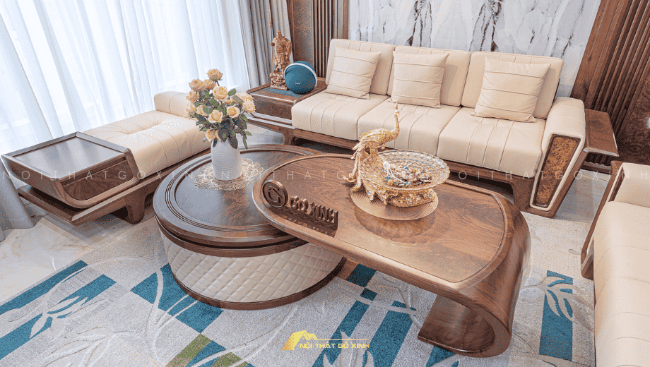 Sofa gỗ óc chó Apus SFOC19 đẳng cấp cho không gian