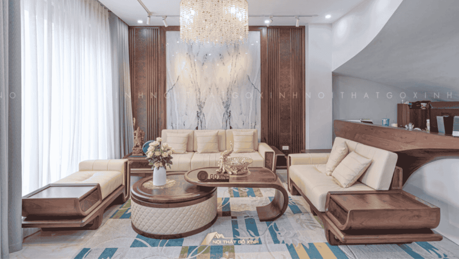 Sofa gỗ óc chó Apus SFOC19 sang trọng và đẳng cấp