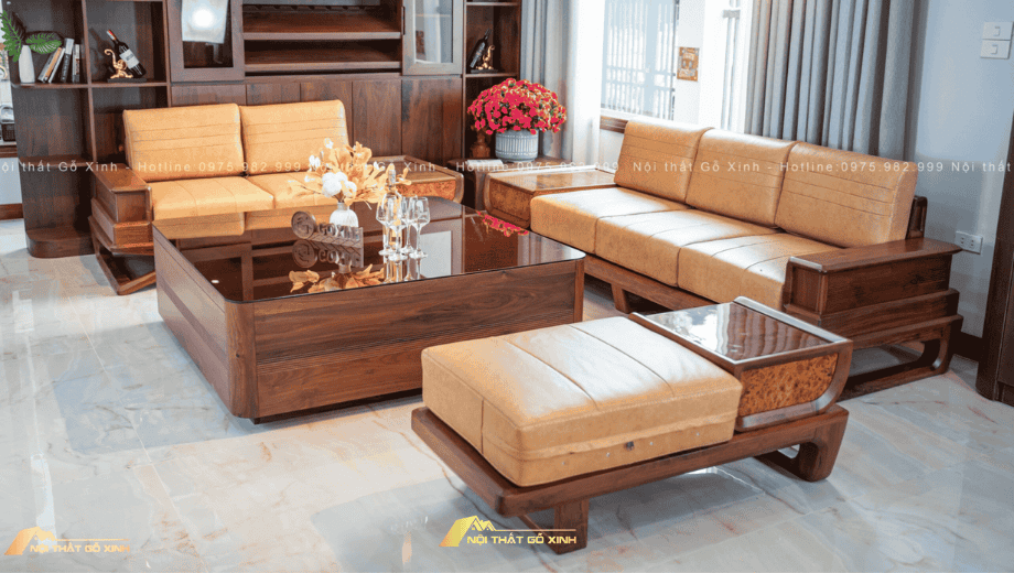Sofa gỗ óc chó giá tốt VELA II SFOC12