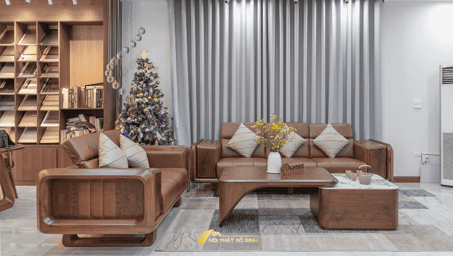 Ưu tiên sofa gỗ óc chó đệm tháo rời để dễ vệ sinh, bảo trì