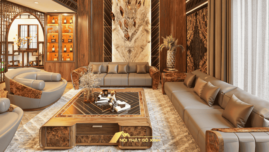Xưởng sản xuất sofa gỗ óc chó đẹp không qua không gian