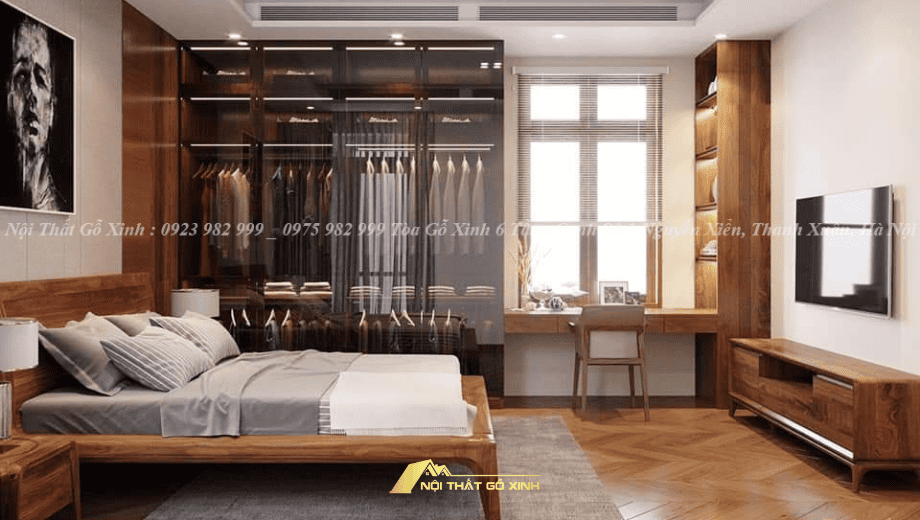Cách phối gỗ óc chó trong căn hộ tối giản để không bị tối, bí