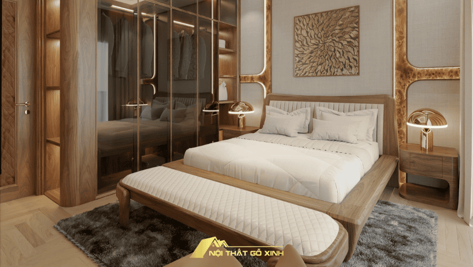 Giường ngủ gỗ óc chó