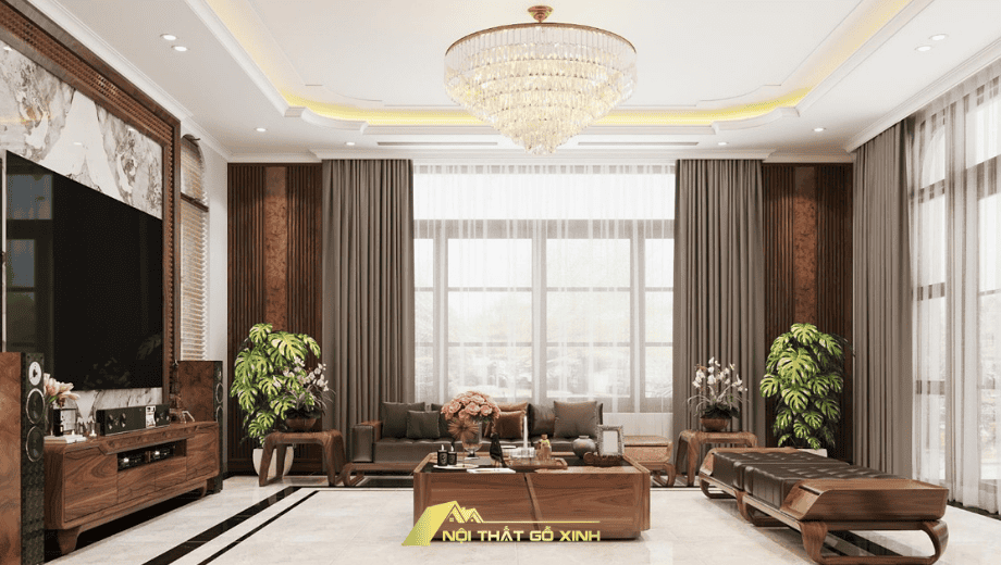 Gỗ óc chó cho phòng khách