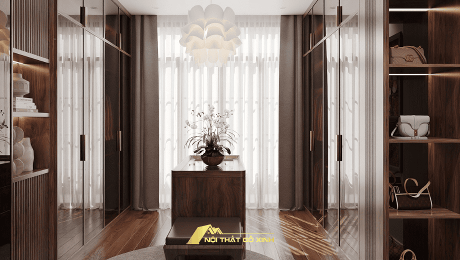 Gỗ Xinh - đơn vị cung cấp tủ quần áo cánh lùa gỗ óc chó đẹp