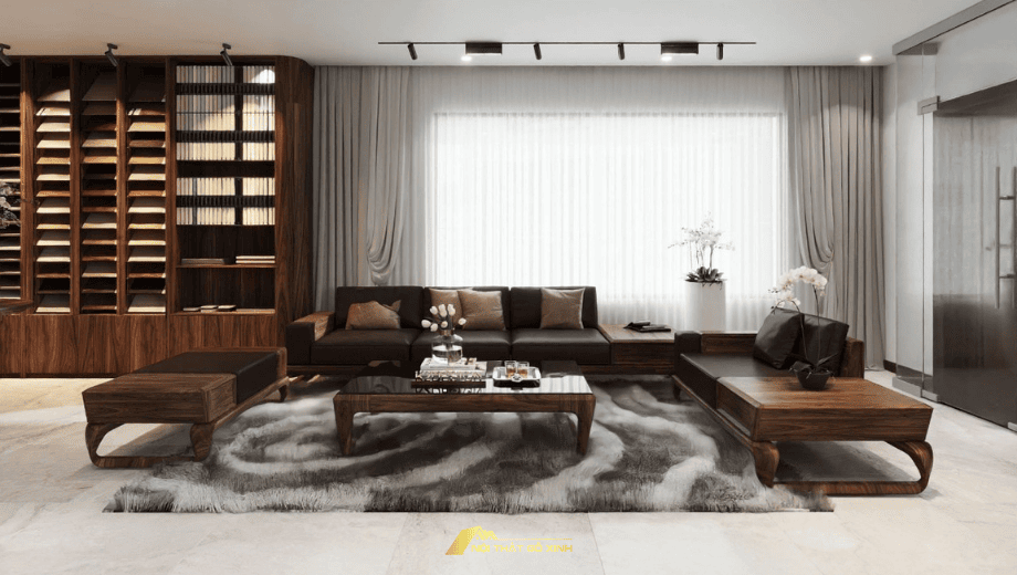 Mẫu thiết kế phòng khách sang trọng, hợp mệnh Thủy
