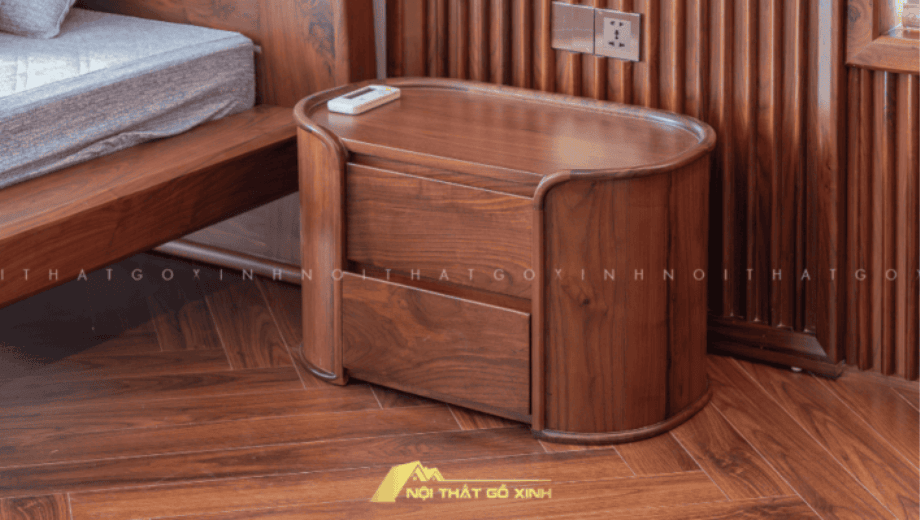 Mẫu Tab Đầu Giường Gỗ Óc Chó Đẹp Hiện Đại 