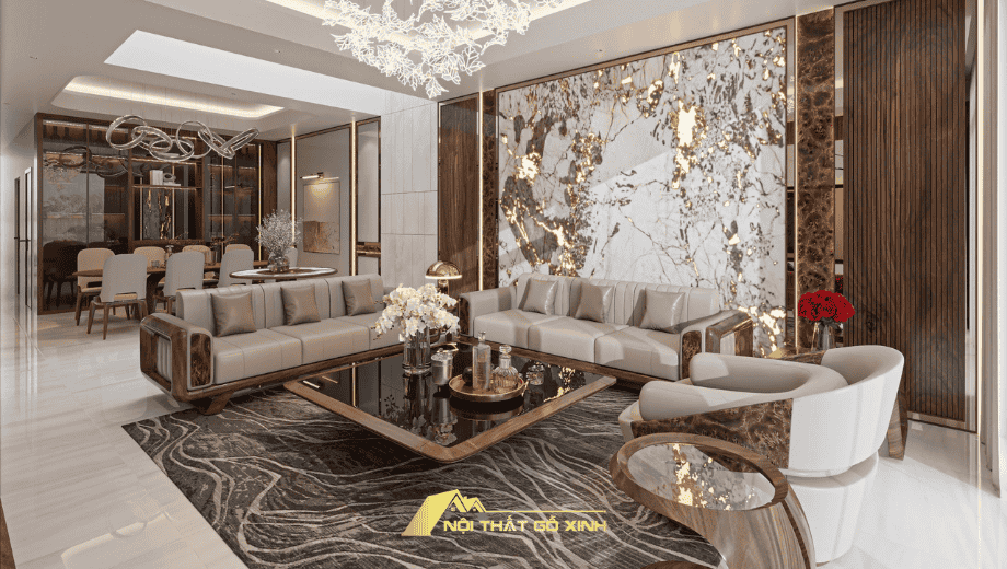 Sofa văng dài kết hợp ghế đơn