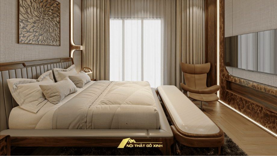 5+ mẫu thiết kế căn hộ gỗ óc chó tối giản