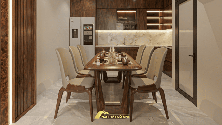 Gợi ý căn hộ penthouse với gỗ óc chó