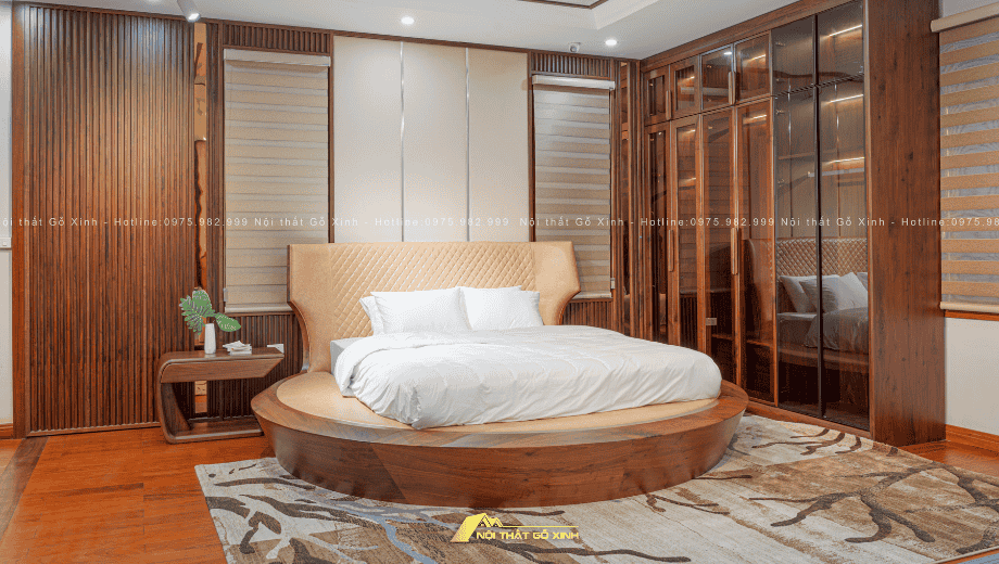 Tủ kính mờ có viền kim loại mang phong cách châu Âu hiện đại