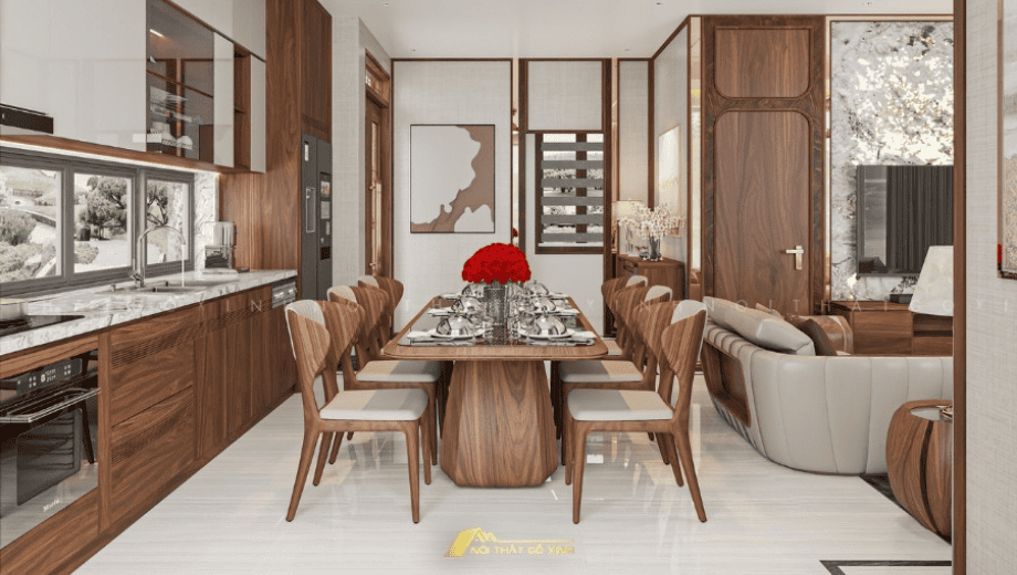 Ưu điểm của nội thất gỗ óc chó trong nhà phố nhỏ