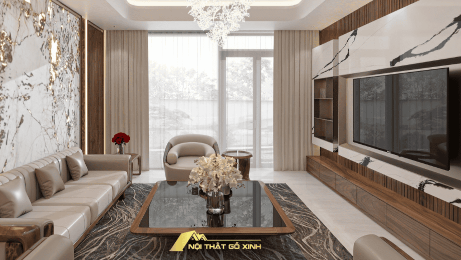 Bàn trà kết hợp mặt kính