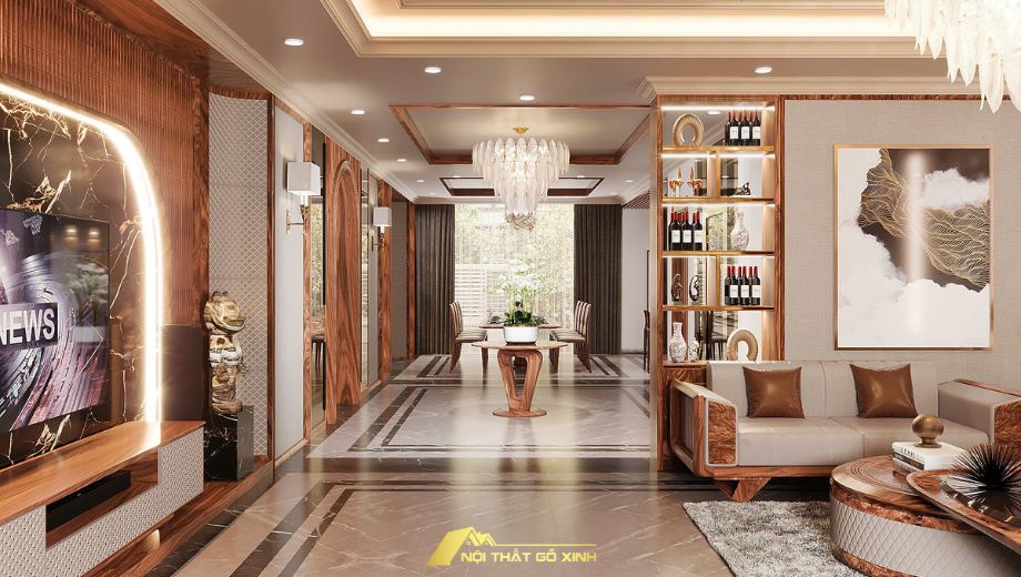 Báo Giá Dịch Vụ Thiết Kế Nội Thất Nhà Phố Gỗ Óc Chó