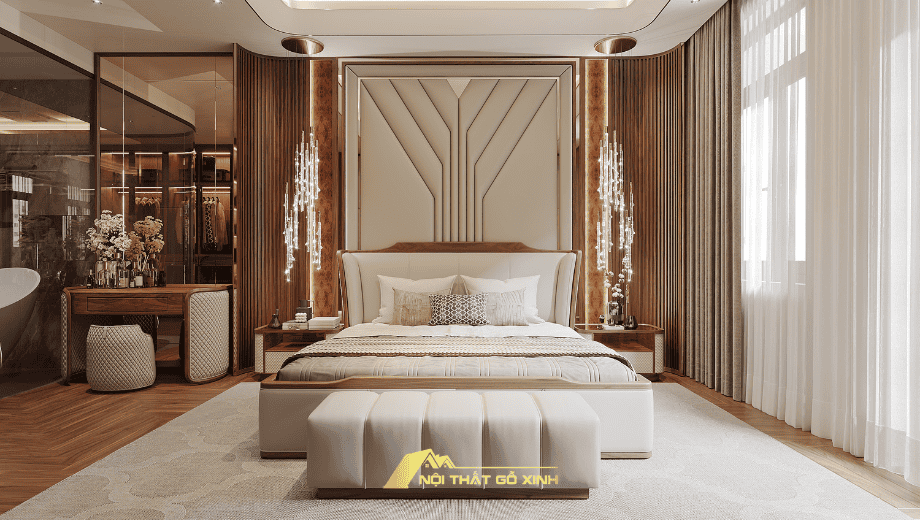 Nội thất phòng ngủ gỗ óc chó