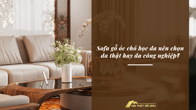 Sofa gỗ óc chó bọc da nên chọn da thật hay da công nghiệp