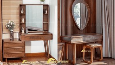 Bàn trang điểm gỗ óc chó