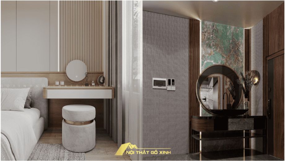 Kích thước bàn trang điểm gỗ óc chó phù hợp