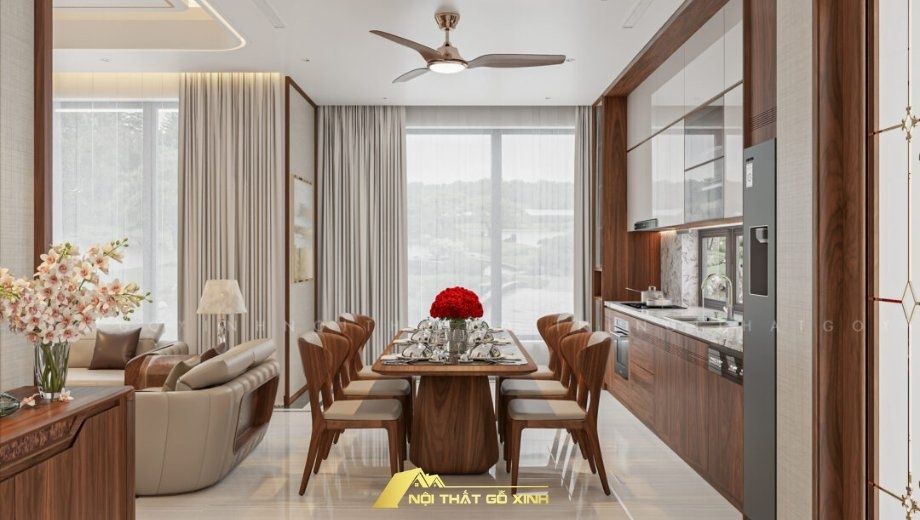 Nội thất với đường nét bo tròn