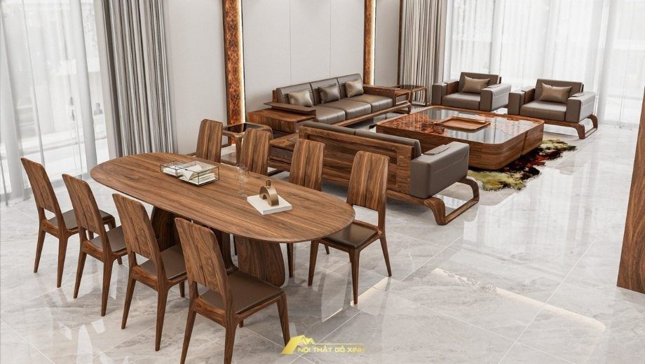 Nội thất gỗ óc chó cho không gian bếp