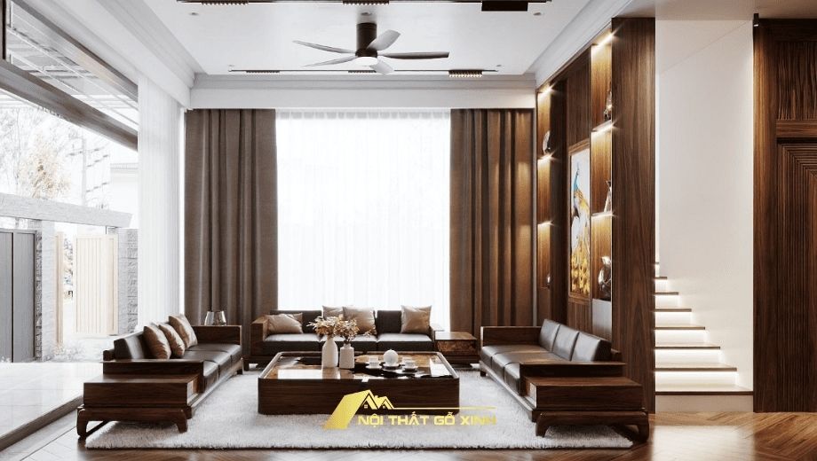 Nội thất gỗ óc chó mang lại cảm giác ấm cúng 